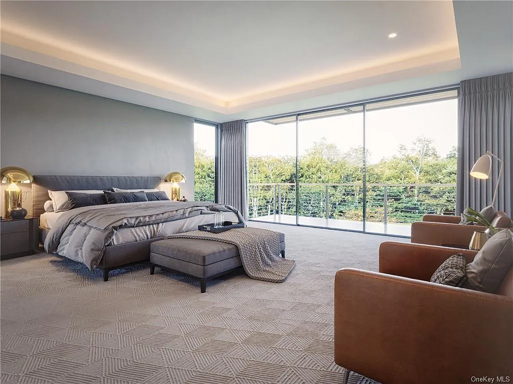 Master suite con vistas al bosque